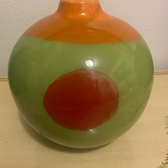 Crate & Barrel Round Roly Poly Ceramic Zoey Vase Multi-Color - Picture 10 of 11